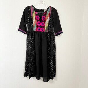 ASOS Dress Polka Dots Embroidered Midi Sundress Dress Size 4